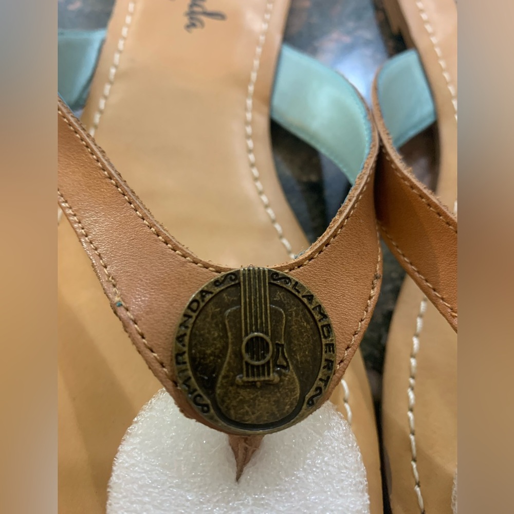Miranda lambert camel leather sandals
